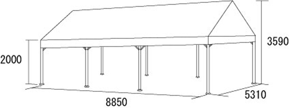 旭産業　集会用テント　２間×３間　ＮＨＴＳ−４　１台　（メーカー直送品） - 2